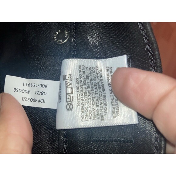 Express Conscious Edit Skinny High Rise Jeans Sz 2L Black Denim NWT Leather Look - Picture 10 of 12